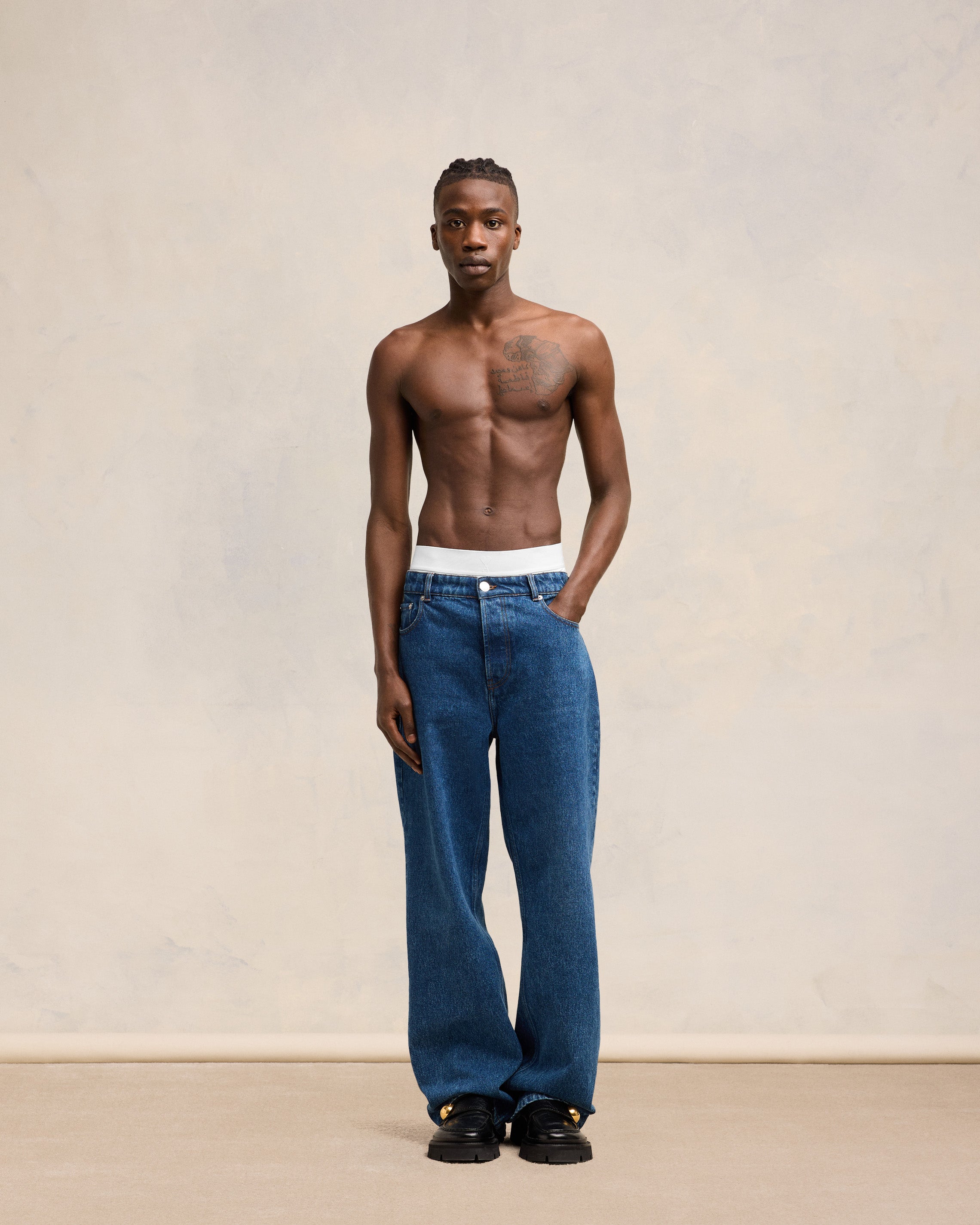 Used Blue Large Fit Jeans | AMI PARIS