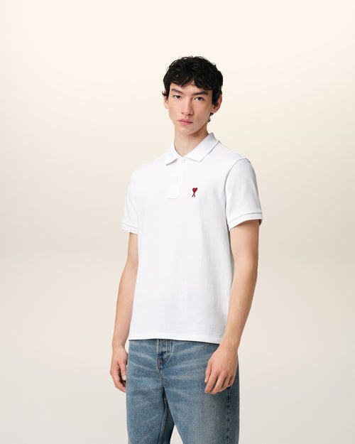 White Cotton Ami de Coeur Polo Shirt - 6 - Ami Paris