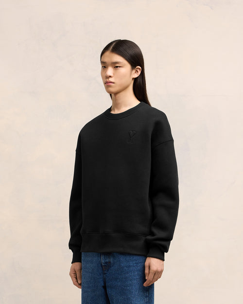 Black Cotton Ami de Coeur Sweatshirt - 6 - Ami Paris