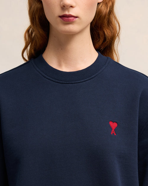 Sweatshirt Bleu Marine Ami de Coeur En Coton - 10 - Ami Paris