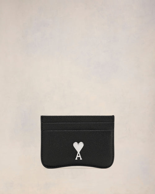 							Black Leather Paris Paris Card Holder - 3						 - Ami Paris