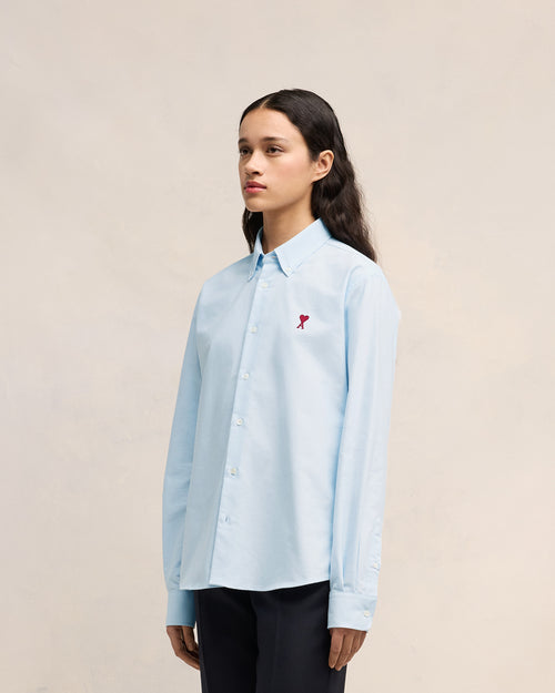 Blue Cotton Button-Down Ami de Coeur Shirt - 12 - Ami Paris