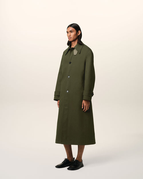 Green Cotton Belted Mac - 6 - Ami Paris