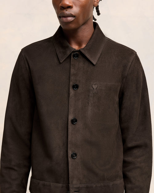 Leather Buttoned Overshirt - 4 - Ami Paris