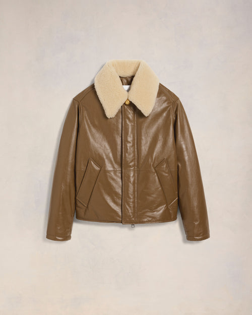 								Leather Padded Jacket - 3							 - Ami Paris