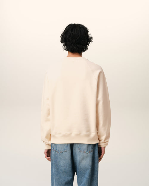 Beige Cotton Ami de Coeur Patch Sweatshirt - 5 - Ami Paris