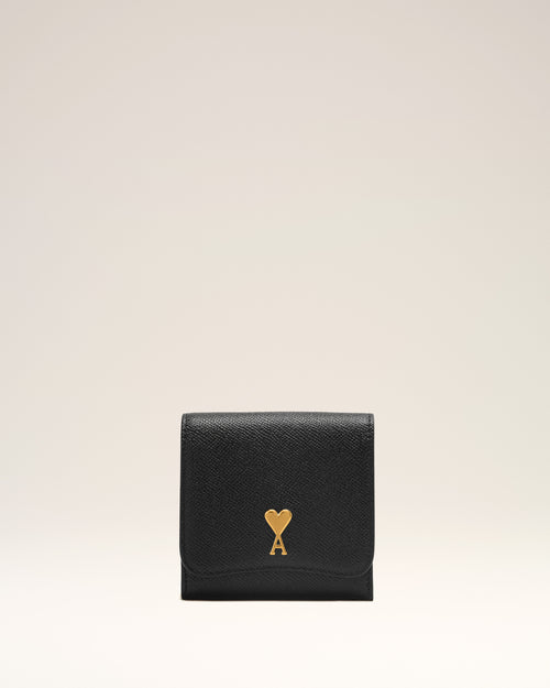 Black Leather Paris Paris Wallet - 1 - Ami Paris