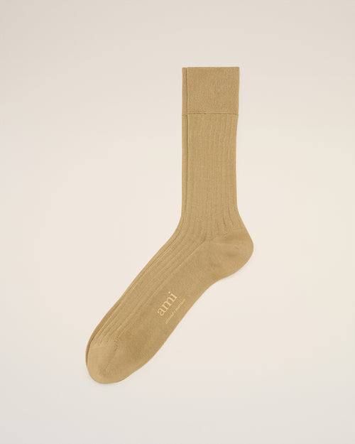 Yellow Cotton Ami de Coeur Plate Socks - 2 - Ami Paris