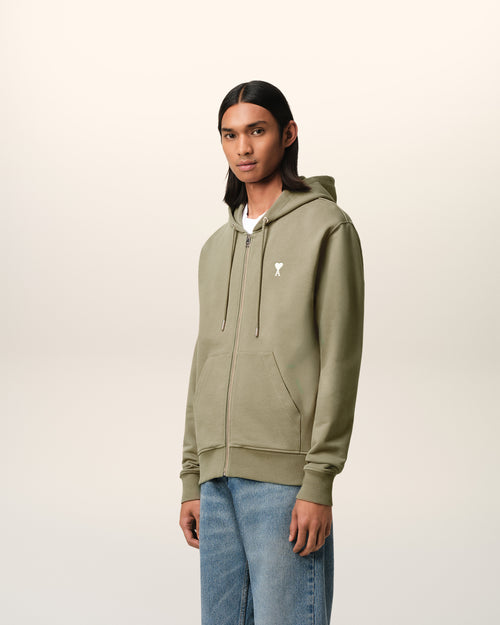 Hoodie Vert Ami de Coeur En Coton - 6 - Ami Paris