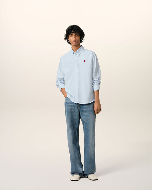 Blue Cotton Button-Down Ami de Coeur Shirt - 2 - Ami Paris