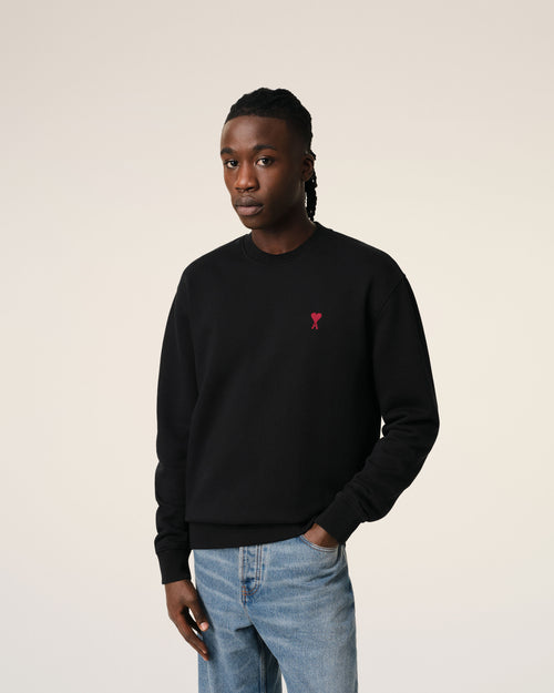 Black Cotton Ami de Coeur Sweatshirt - 3 - Ami Paris