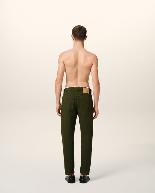 Green Cotton Tapered Fit Jeans - 4 - Ami Paris