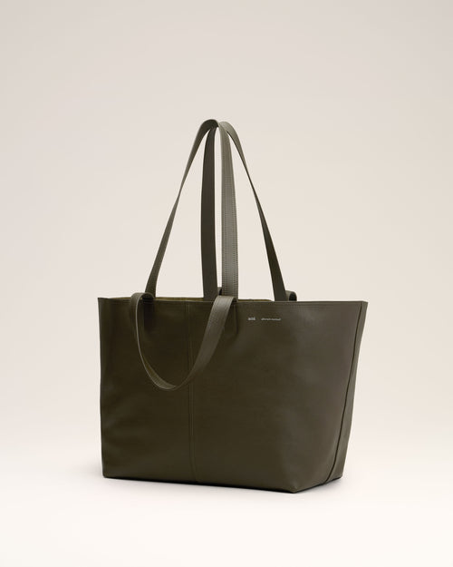 Green Leather Midi Tote Bag - 2 - Ami Paris