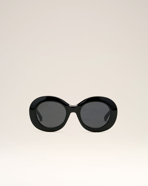 Rounded Ami de Coeur Sunglasses - BLACK - Ami Paris