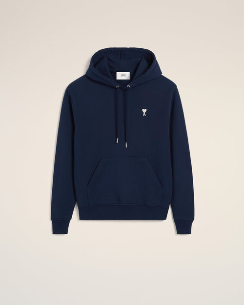 Navy Cotton Ami de Coeur Hoodie - 1 - Ami Paris