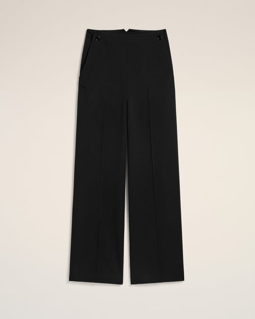 								Pantalon Noir A Pont En Laine - 3							 - Ami Paris