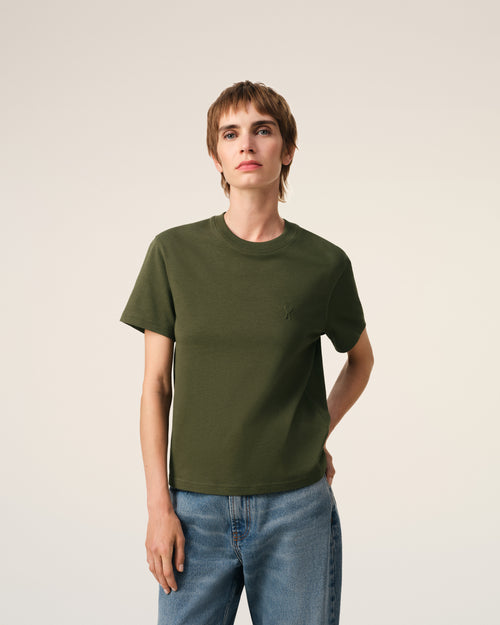 Green Cotton Ami de Coeur T-Shirt - 9 - Ami Paris