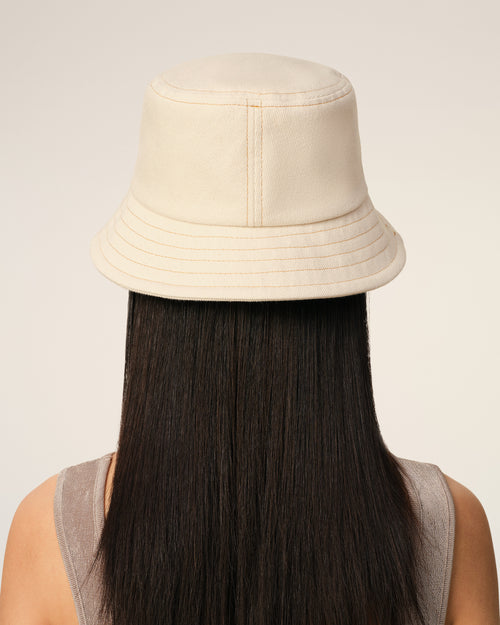 Beige Cotton Ami de Coeur Embroidery Bucket Hat - 12 - Ami Paris