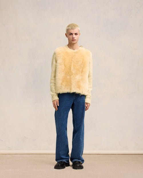 Shearling Crew Neck Sweater - 1 - Ami Paris