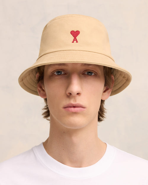 Red Ami de Coeur Embroidery Bucket Hat - 2 - Ami Paris