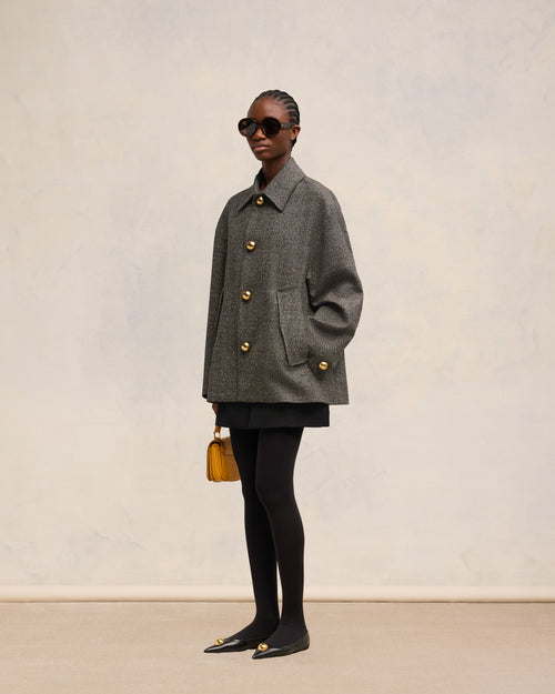 Short Belted Coat - 1 - Ami Paris