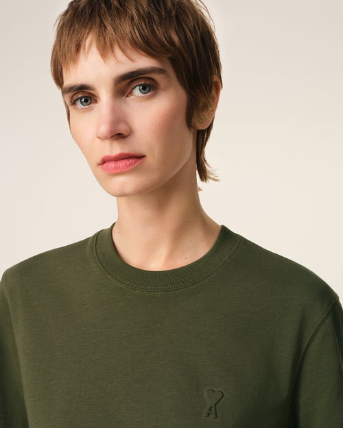 Green Cotton Ami de Coeur T-Shirt - 10 - Ami Paris