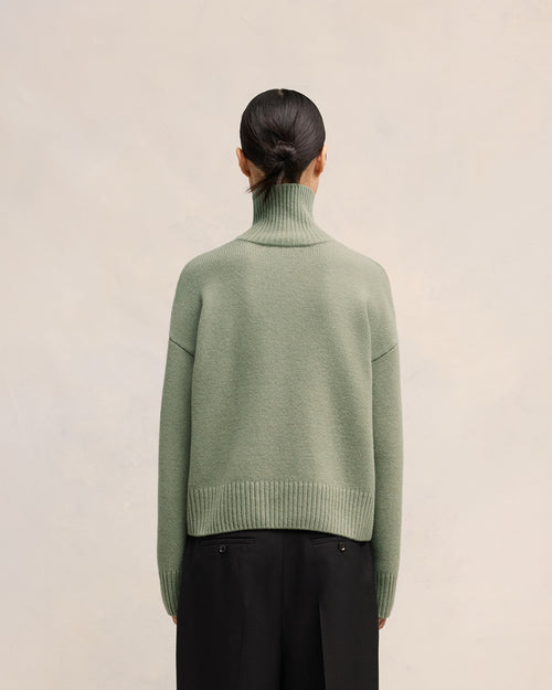 Embossed Ami de Coeur Funnel Neck Sweater - 11 - Ami Paris