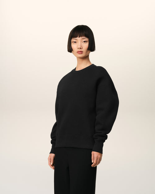 Black Cotton Ami de Coeur Sweatshirt - 12 - Ami Paris