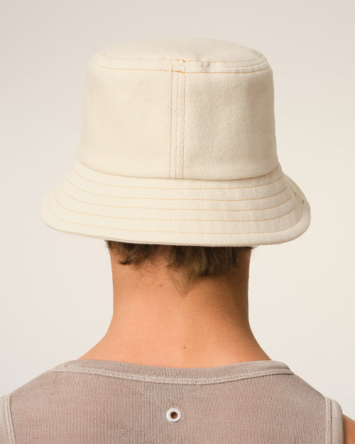 Beige Cotton Ami de Coeur Embroidery Bucket Hat - 6 - Ami Paris