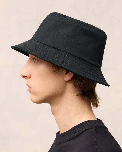 Black Cotton Ami de Coeur Embroidery Bucket Hat - 5 - Ami Paris