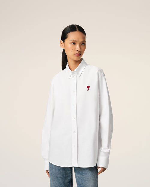 White Cotton Button-Down Ami de Coeur Shirt - 9 - Ami Paris