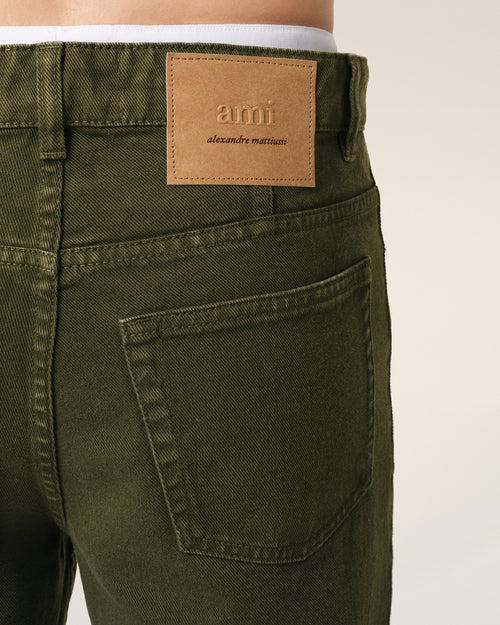 Green Cotton Tapered Fit Jeans - 5 - Ami Paris