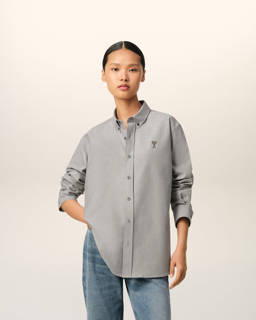 									Green Cotton Button-Down Ami de Cœur Shirt - 3								 - Ami Paris