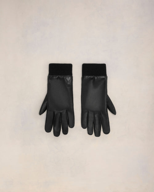 Ami de Coeur Leather Patch Gloves - 1 - Ami Paris