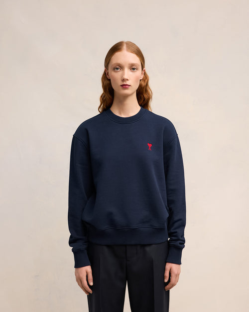 Sweatshirt Bleu Marine Ami de Coeur En Coton - 9 - Ami Paris