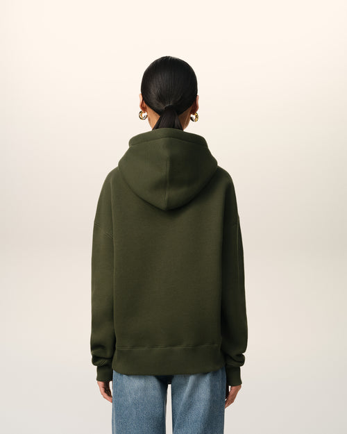 Green Cotton Ami de Coeur Hoodie - 11 - Ami Paris