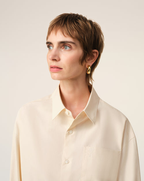 Beige Cotton Ami de Coeur Boxy Shirt - 10 - Ami Paris