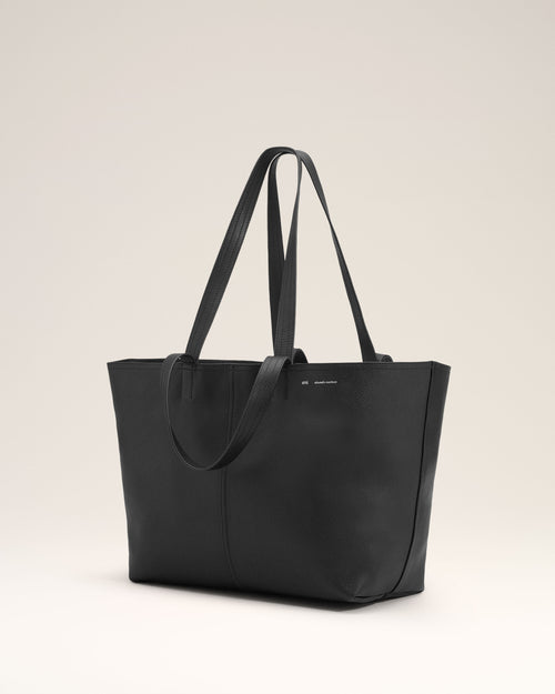 Black Leather Midi Tote Bag - 9 - Ami Paris