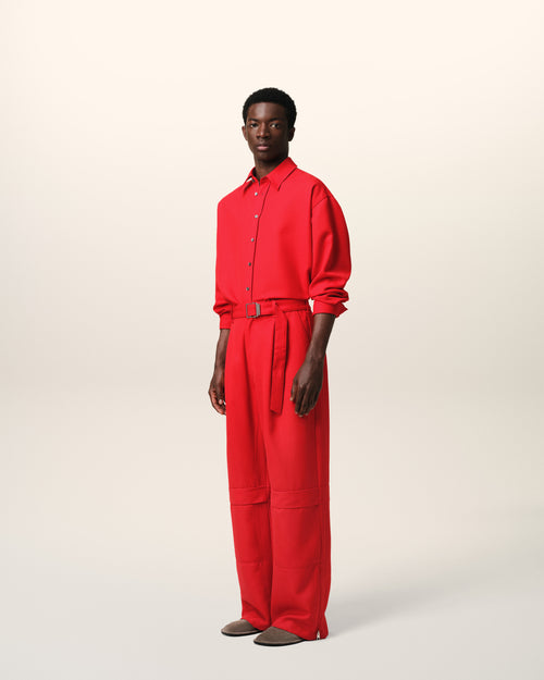 Red Wool Cargo Trousers - 6 - Ami Paris