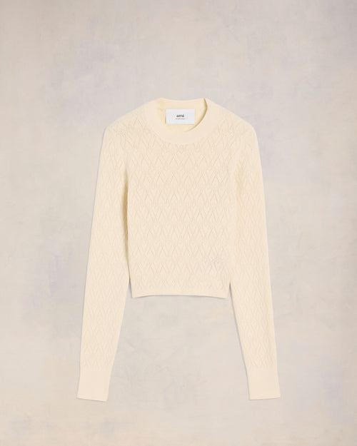 Ami de Coeur Pointelle Crew Neck Sweater - 4 - Ami Paris