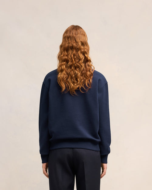 Sweatshirt Bleu Marine Ami de Coeur En Coton - 11 - Ami Paris