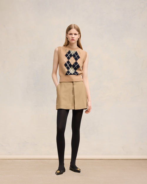 Mini Skirt With Panels - 1 - Ami Paris