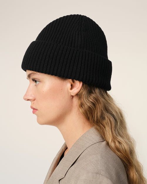 Black Wool Ami de Coeur Beanie - 11 - Ami Paris