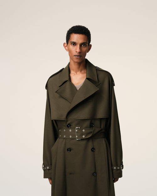 Green Wool Trench Coat - 3 - Ami Paris