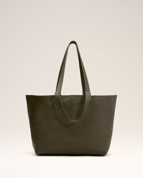 Green Leather Midi Tote Bag - 3 - Ami Paris