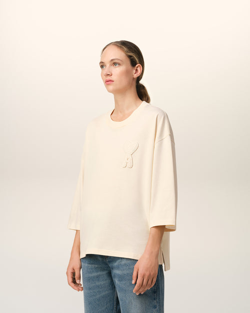 T-Shirt Beige Patch Ami de Coeur En Coton - 6 - Ami Paris