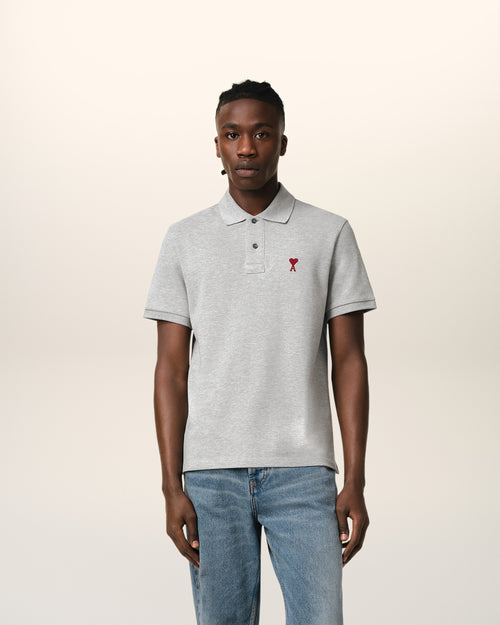 Grey Cotton Ami de Coeur Polo Shirt - 2 - Ami Paris