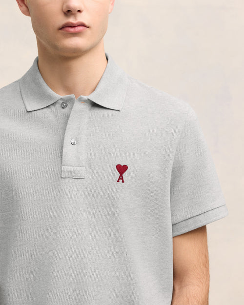 Grey Cotton Ami de Coeur Polo Shirt - 4 - Ami Paris