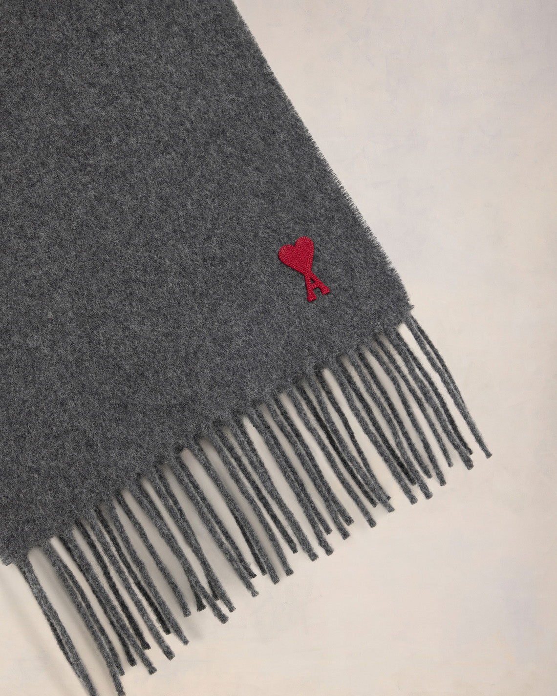 Dark Grey Ami De Coeur Scarf | AMI PARIS