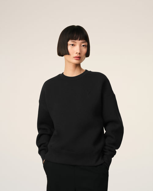 Black Cotton Ami de Coeur Sweatshirt - 9 - Ami Paris